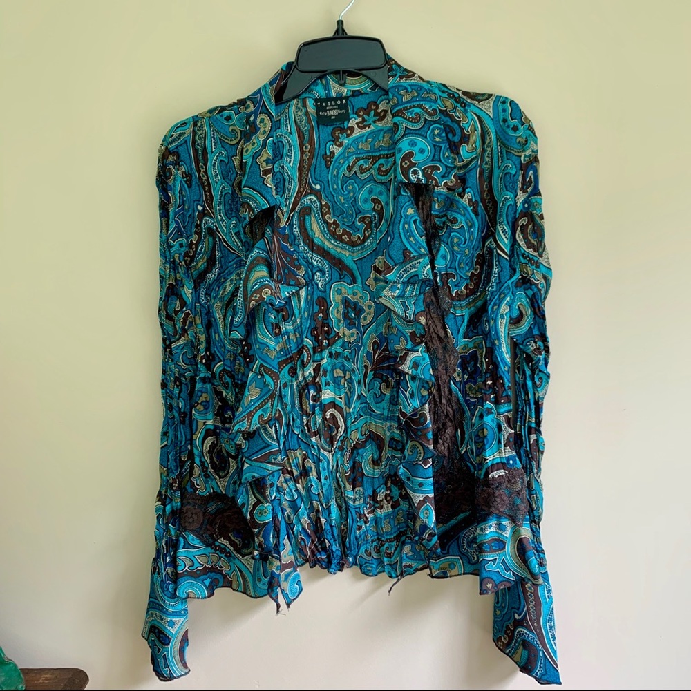 Ruffled Button-down Blouse